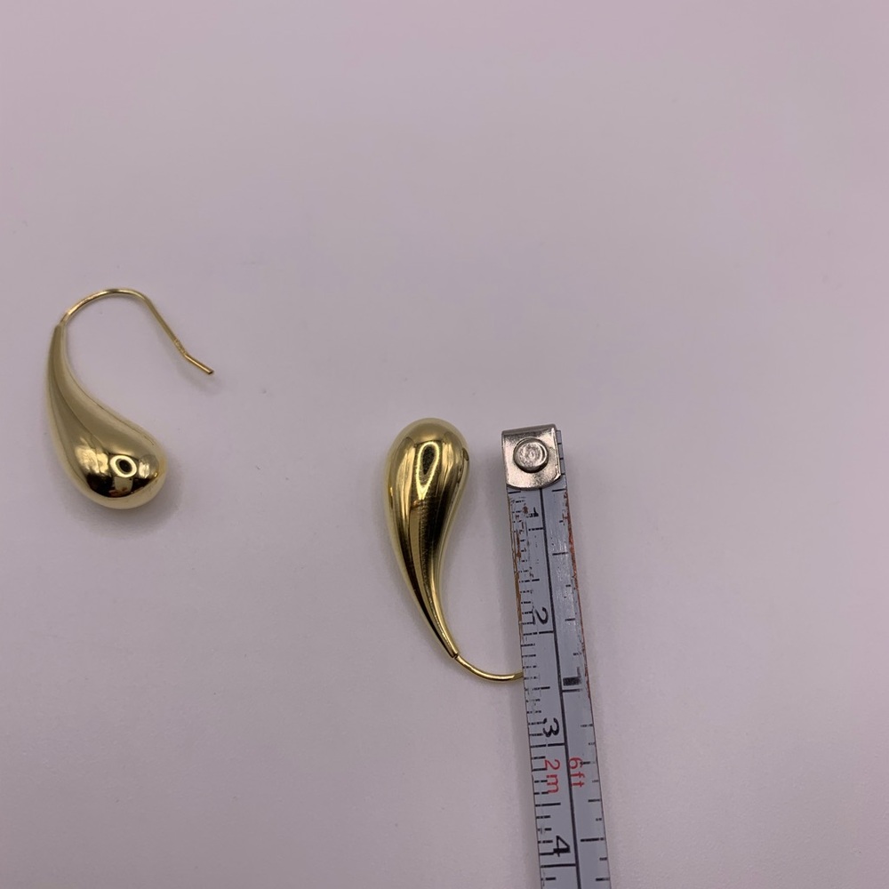 New PAJ 925 Sterling Silver gold plated water drops earrings - Picture 5 of 6